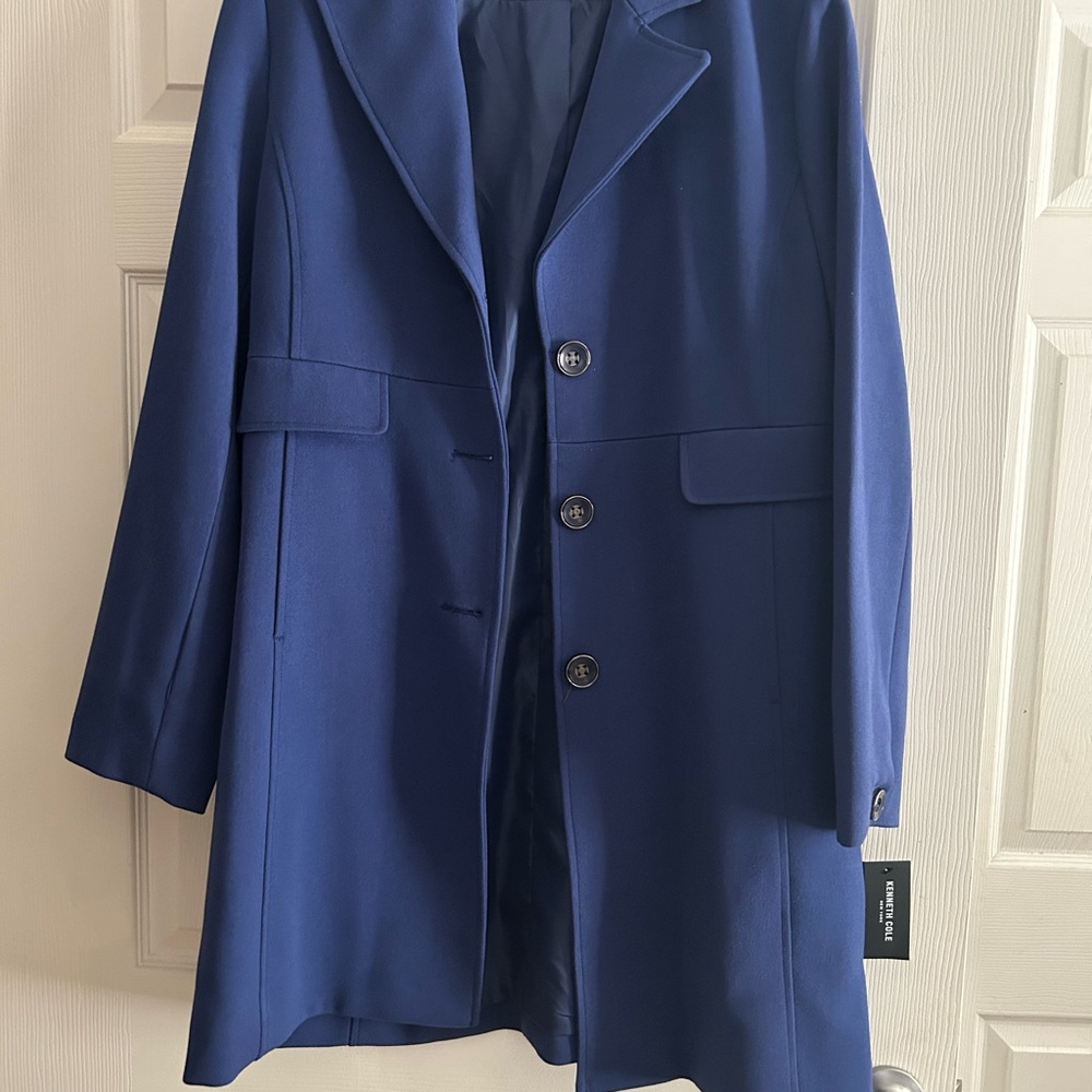 Kenneth Cole Blue Pea Coat